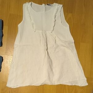 Charming White Sleeveless Kids Dress